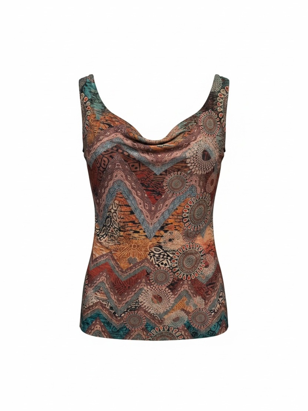 Sea & Anchor Sleeveless Boho Printed Tank Top - SKU 1176
